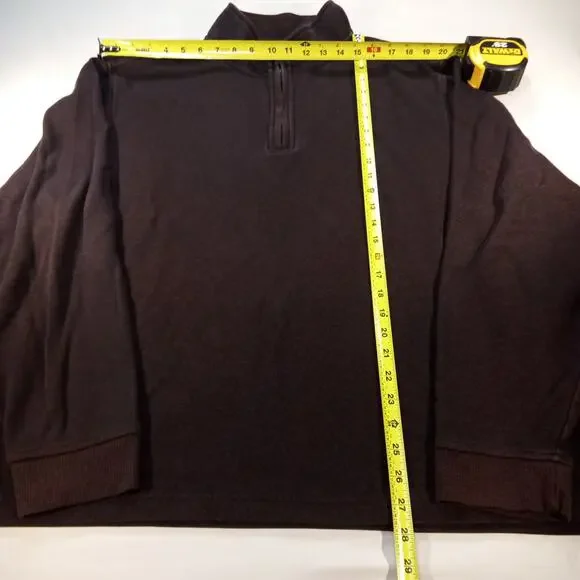 Van Heusen Flex Quarter Zip Pullover Brown XXL - Picture 3 of 6